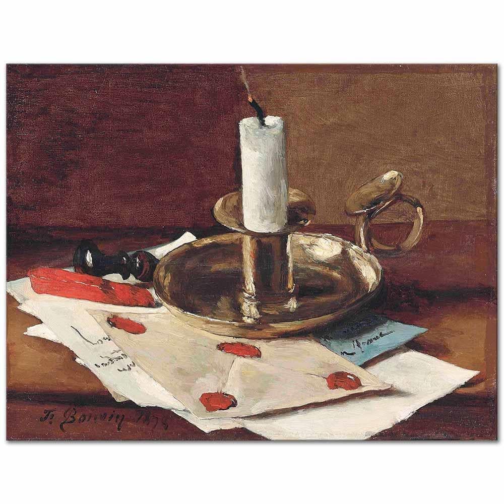 François Bonvin Mumlu Natürmort Kanvas Tablo