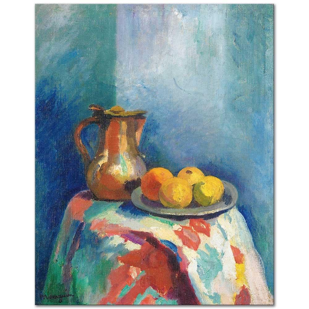 Henri Manguin Bakır Sürahi ile Natürmort Kanvas Tablo