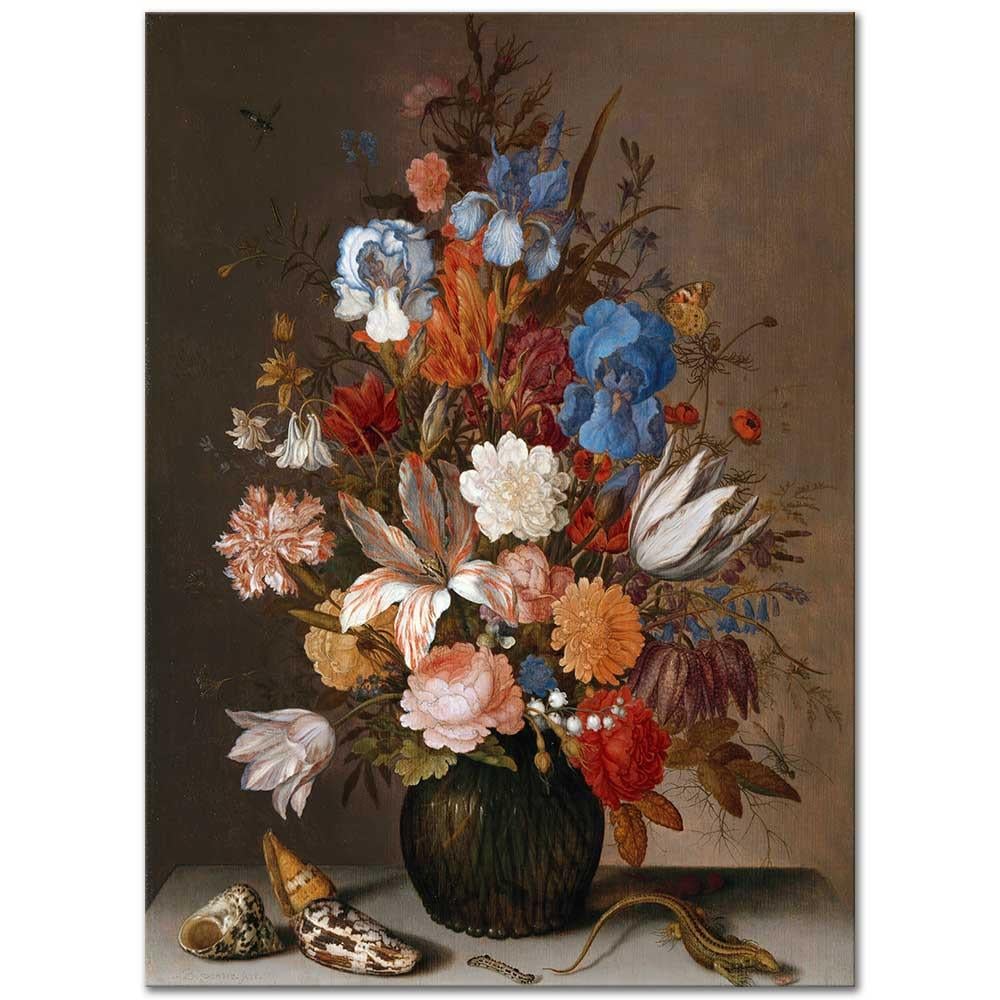 Balthasar van der Ast Çiçekler ile Natürmort Kanvas Tablo