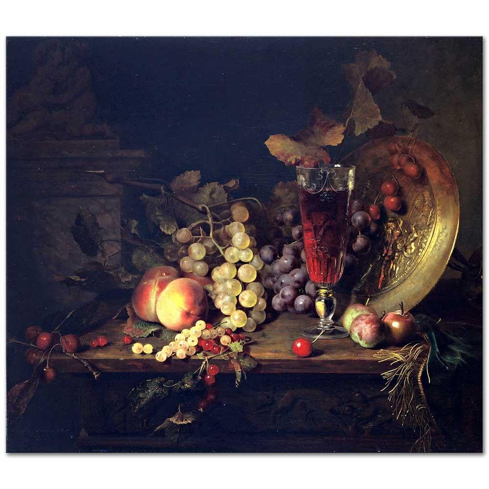 Blaise Alexandre Desgoffe Üzümlü Natürmort Kanvas Tablo