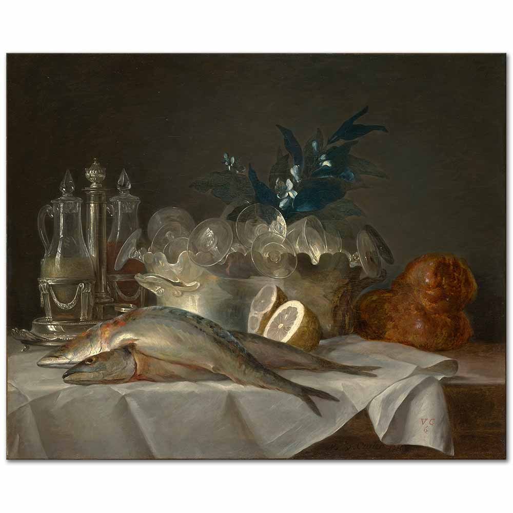 Still Life with Mackerel by Anne Vallayer Coster as Fine Art Print