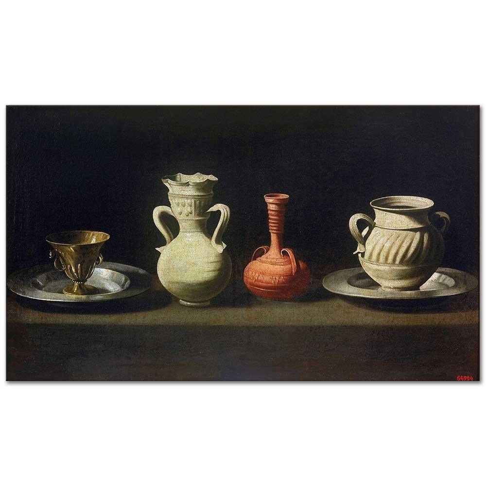 Francisco De Zurbaran Kaplarla Natürmort Kanvas Tablo