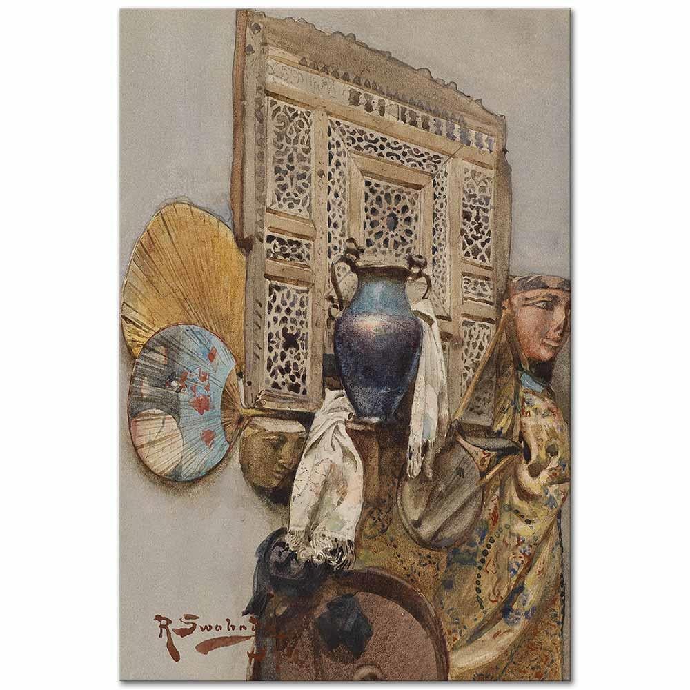 Rudolf Swoboda Oryantal Objelerle Natürmort Kanvas Tablo