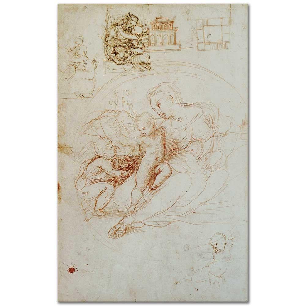Raphael Alba Madonna'sı için Etüd Kanvas Tablo