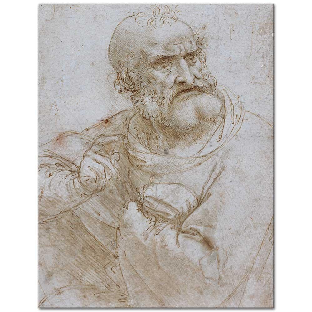 Leonardo da Vinci Son Akşam Yemeği için Etüd Kanvas Tablo