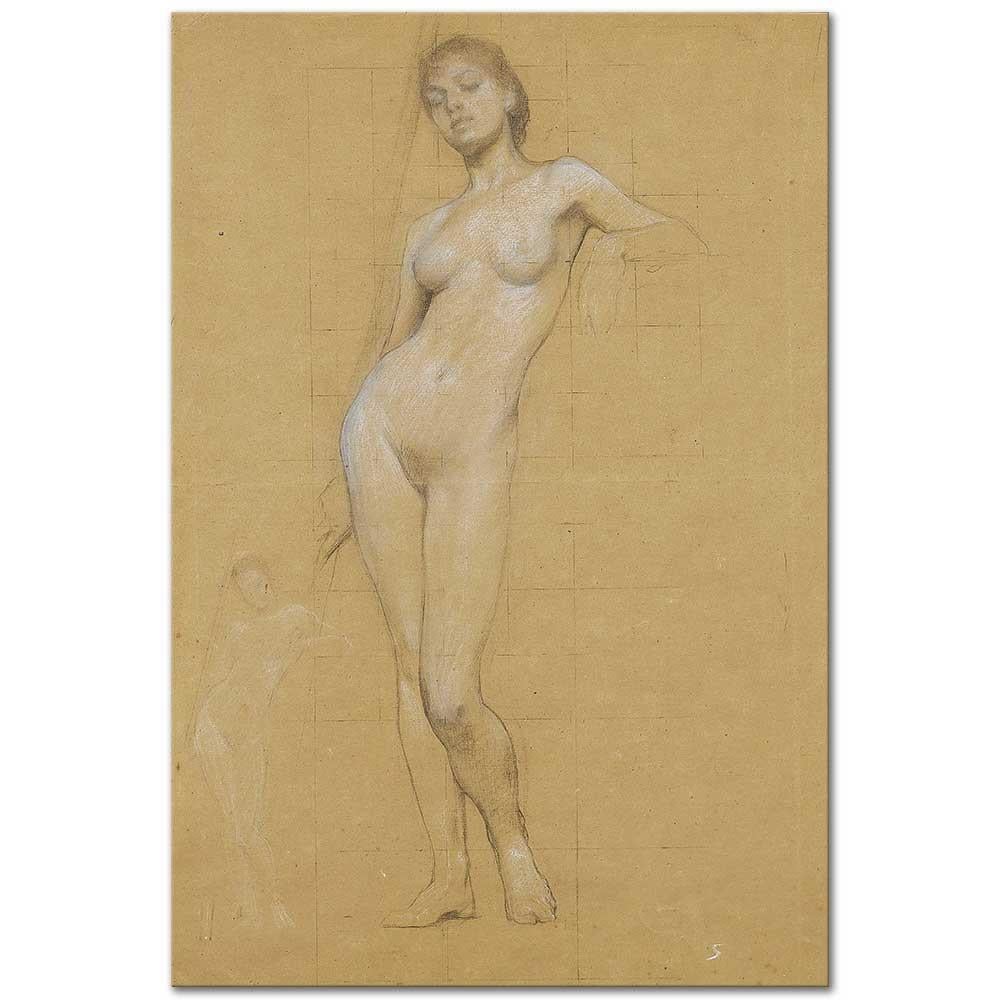 Herbert James Draper Nü Etüdü Kanvas Tablo