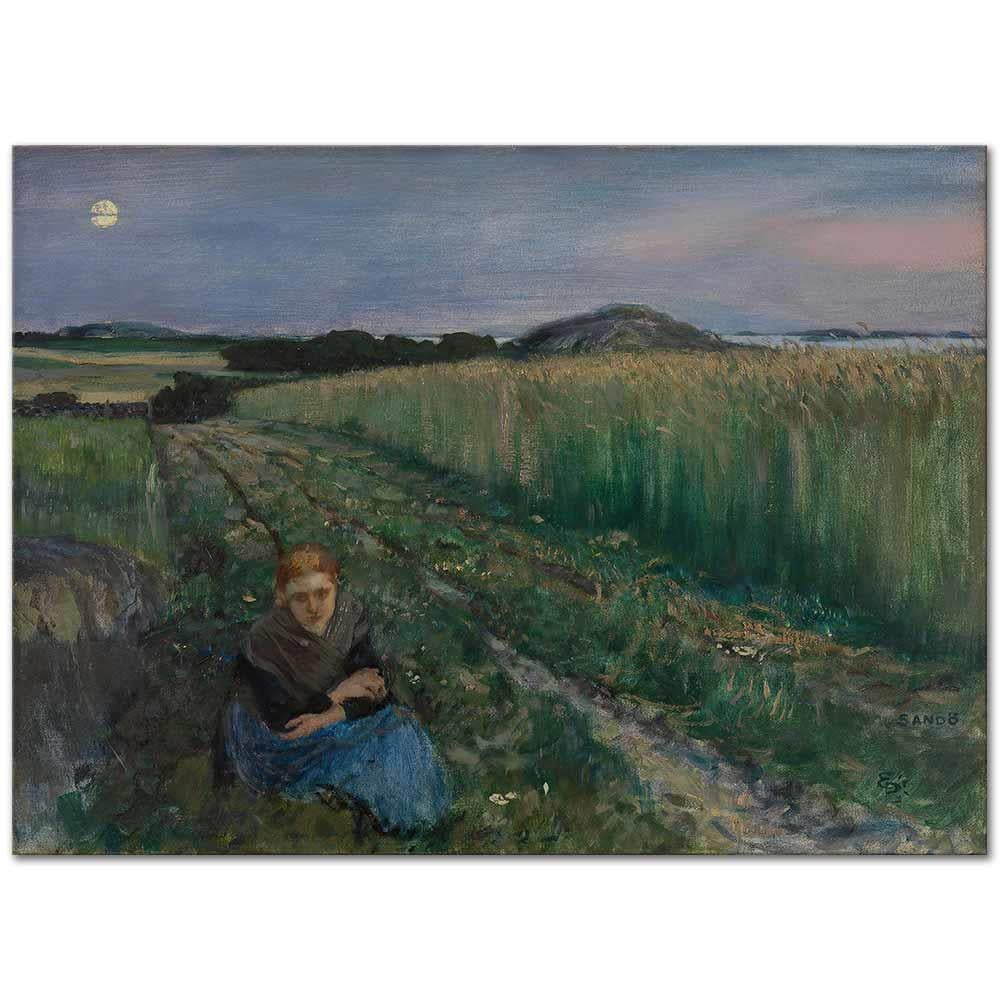 Eilif Peterssen Sandø'da Yaz Gecesi Kanvas Tablo