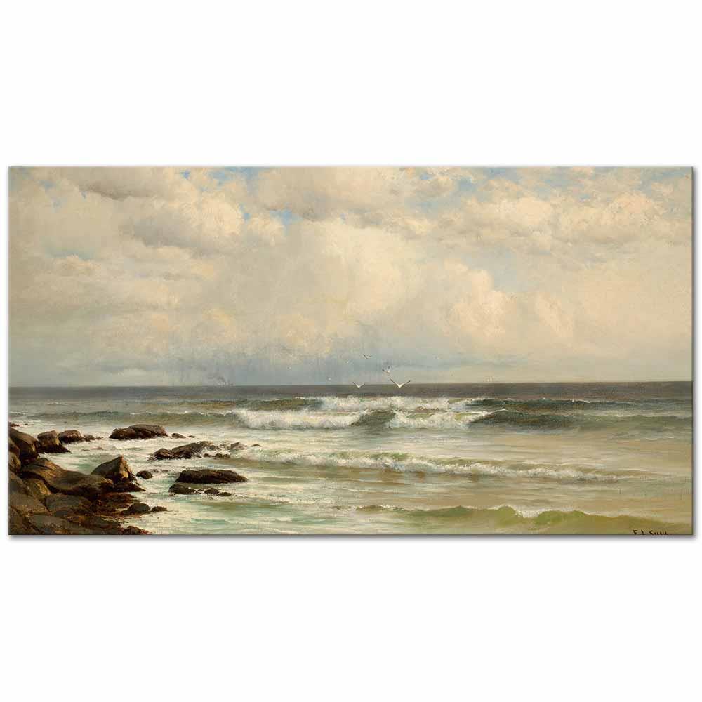 Francis Augustus Silva Yaz Rüzgarları, Long Branch Sahili, New Jersey Kanvas Tablo