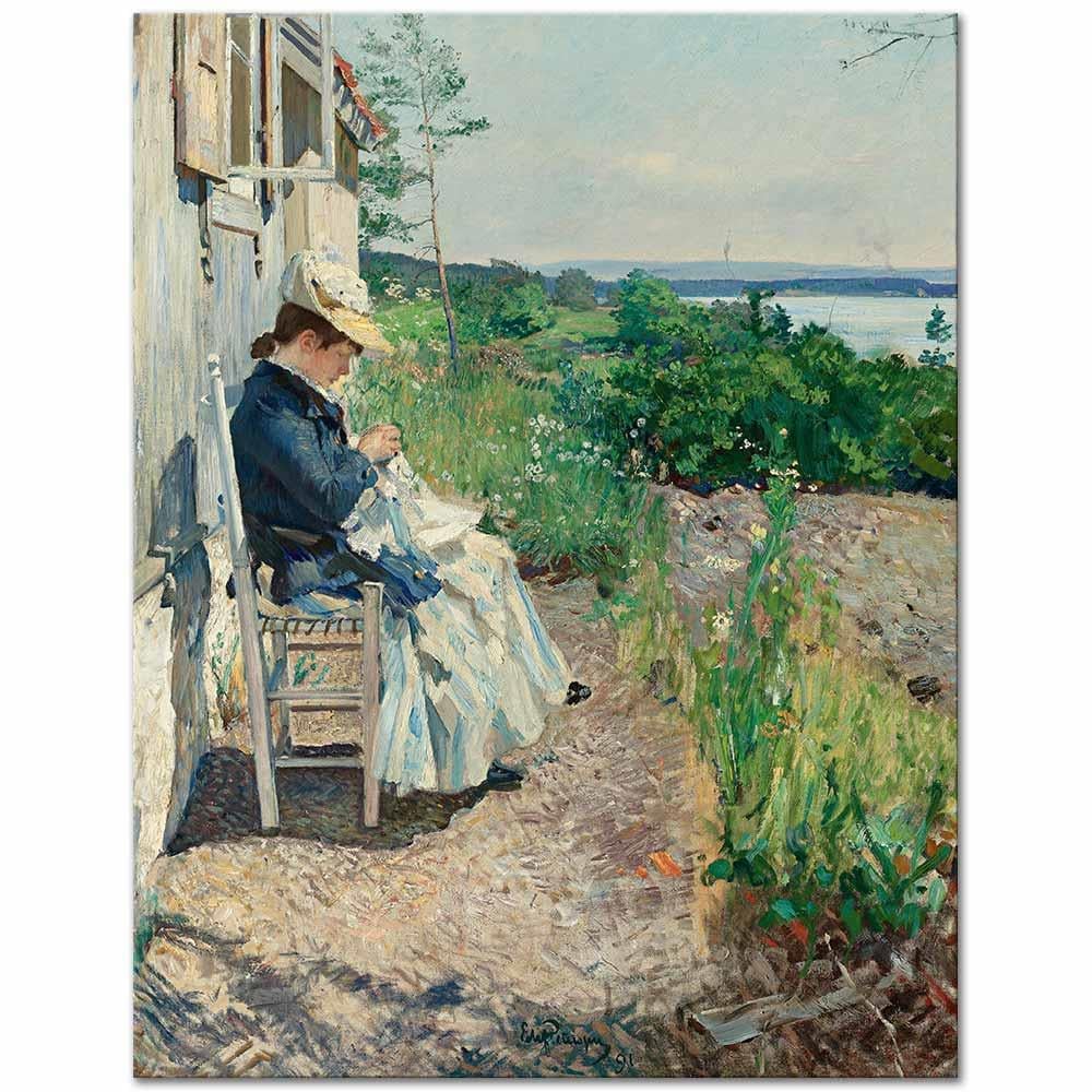 Eilif Peterssen Güneş Işığı, Kalvøya Kanvas Tablo