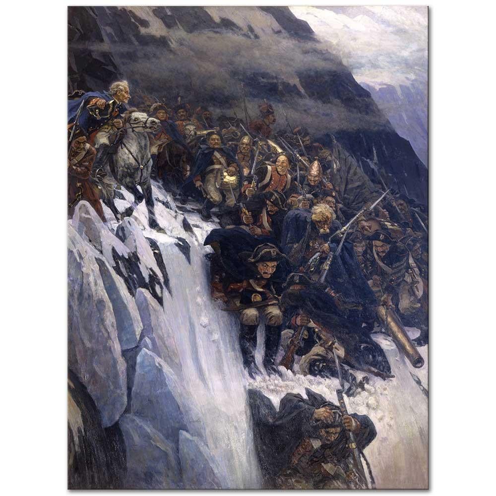Vasily Surikov Suvorov 1799'da Alpleri Geçerken Kanvas Tablo