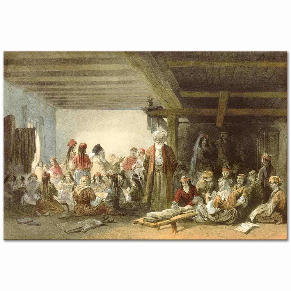 Carlo Bossoli Tatar Okulu Kanvas Tablo