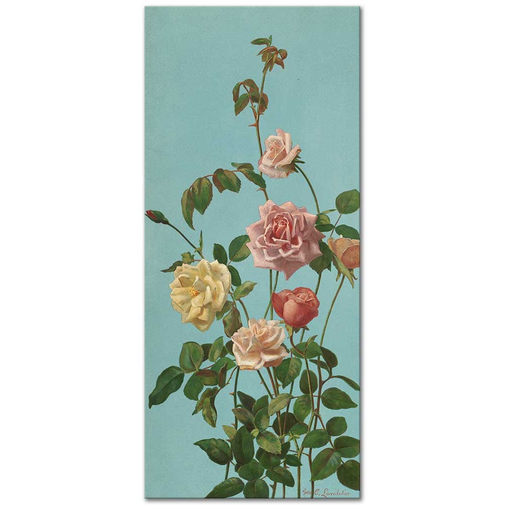 George Cochran Lambdin Çay Gülü ve Pembe Güller Kanvas Tablo
