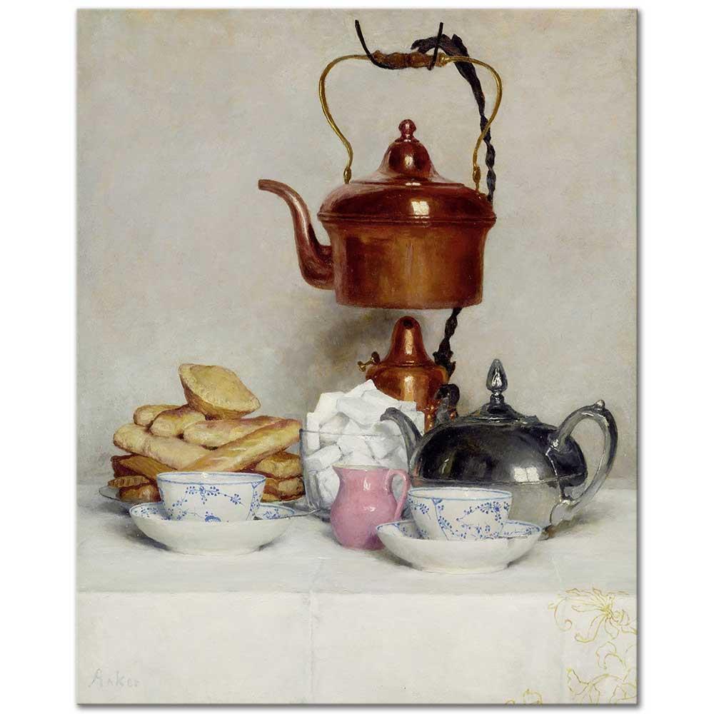 Albert Anker Çay Servisi Kanvas Tablo