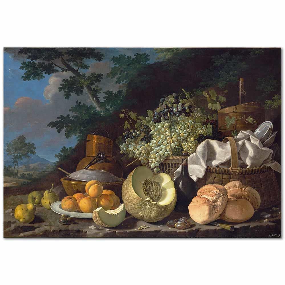 Luis Egidio Melendez Öğle Sonrası Öğünü Kanvas Tablo