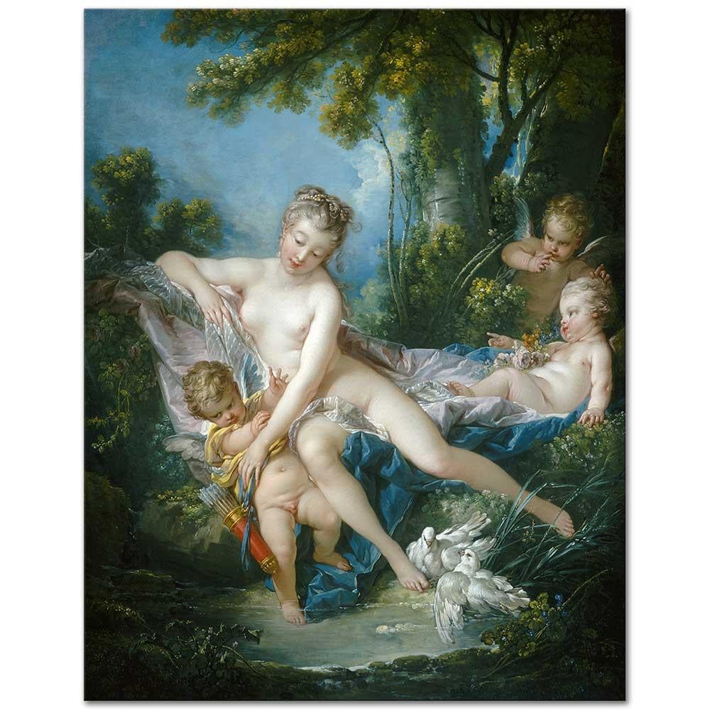 François Boucher Venüs Yıkanırken Kanvas Tablo