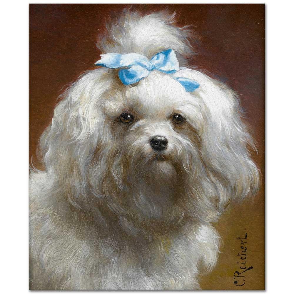 Carl Reichert Mavi Kurdela Kanvas Tablo