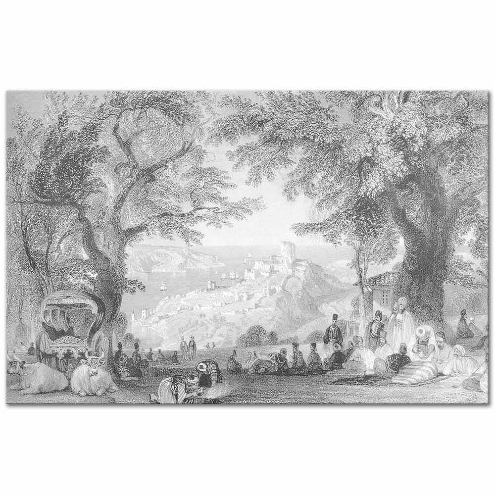 Thomas Allom Anadolu Yakasından Boğaziçi Kanvas Tablo