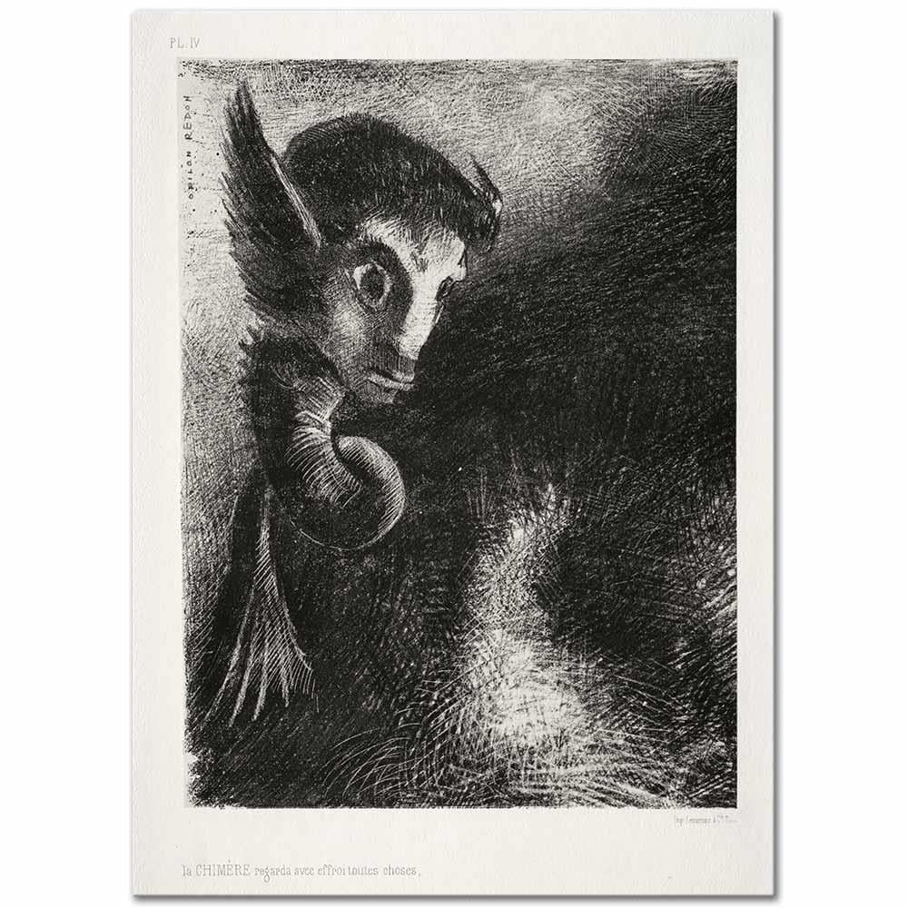 Odilon Redon Kimera Her Şeye Korkuyla Baktı Kanvas Tablo