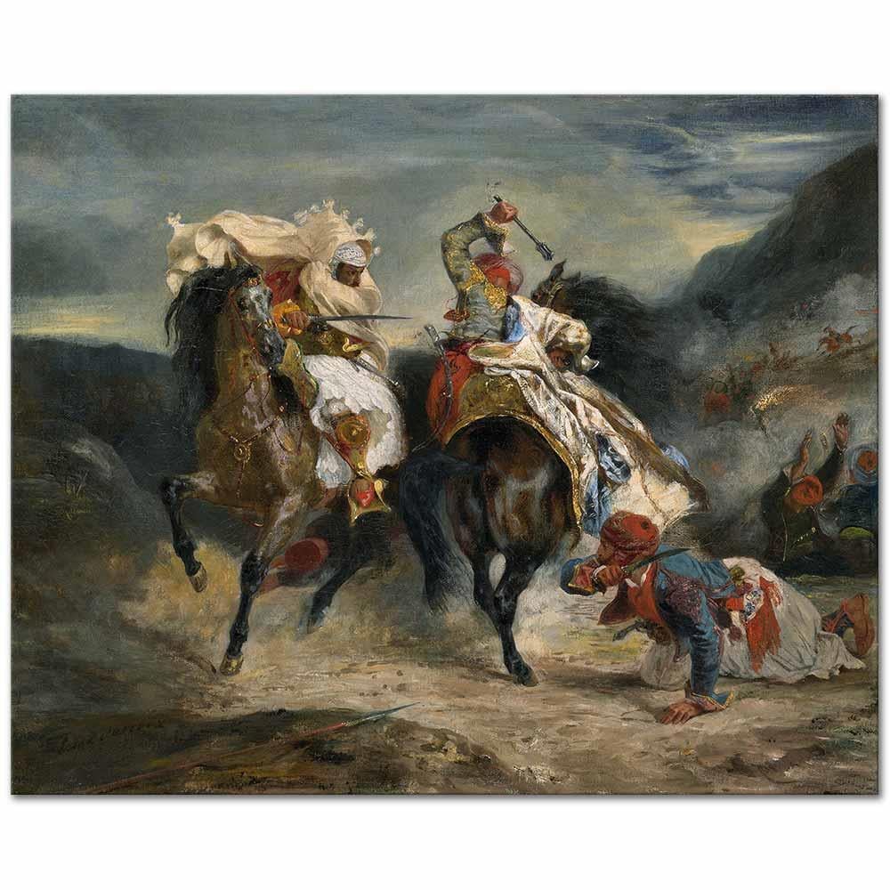 Eugene Delacroix Giaour ve Hasan'ın Savaşı Kanvas Tablo