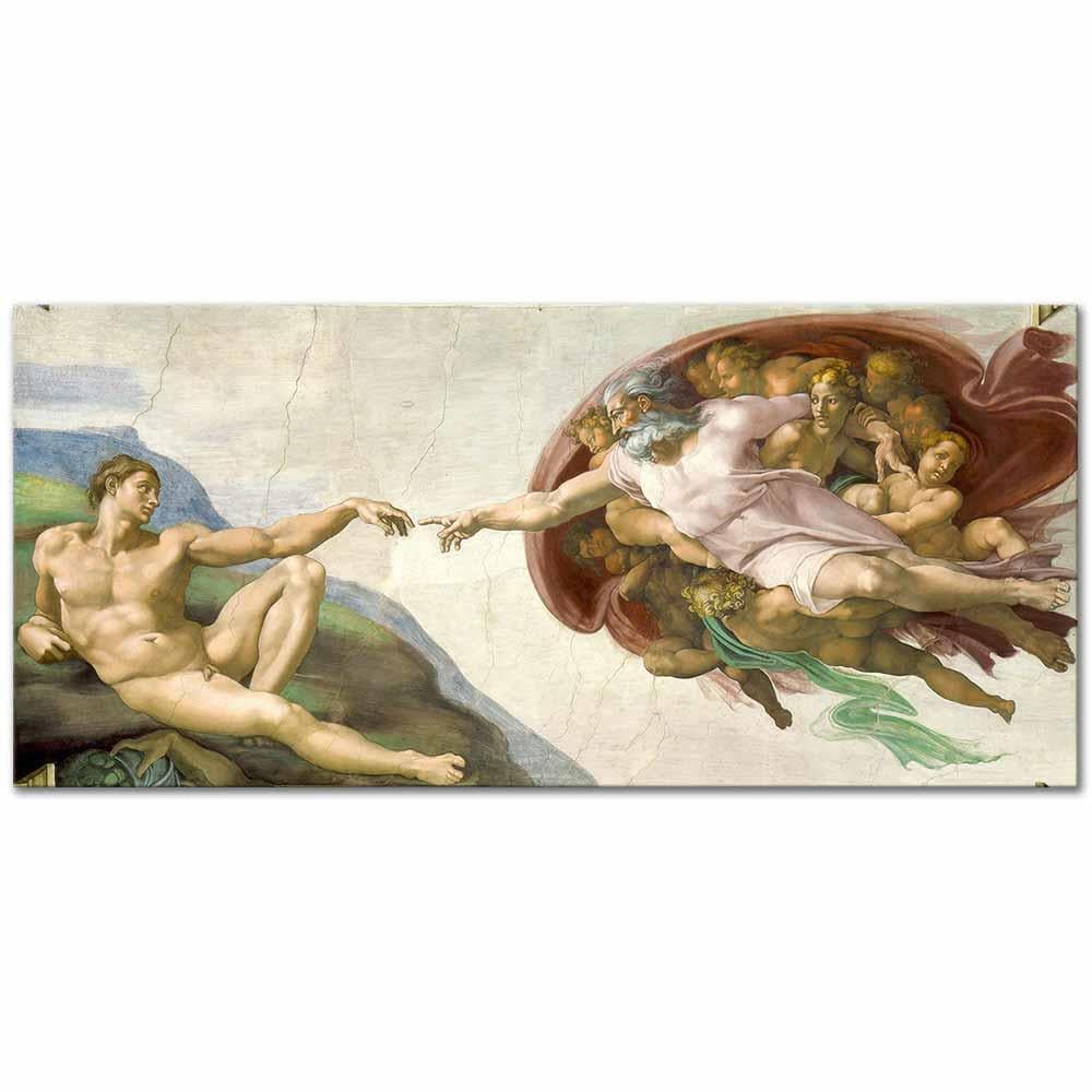 Michelangelo Buonarroti Adem'in Yaratılışı 01 Kanvas Tablo
