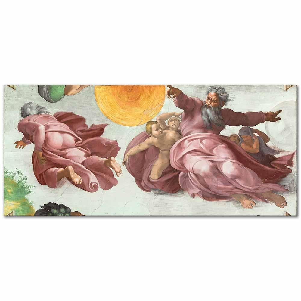 Michelangelo Buonarroti Güneş ve Ayın Yaratılışı Kanvas Tablo