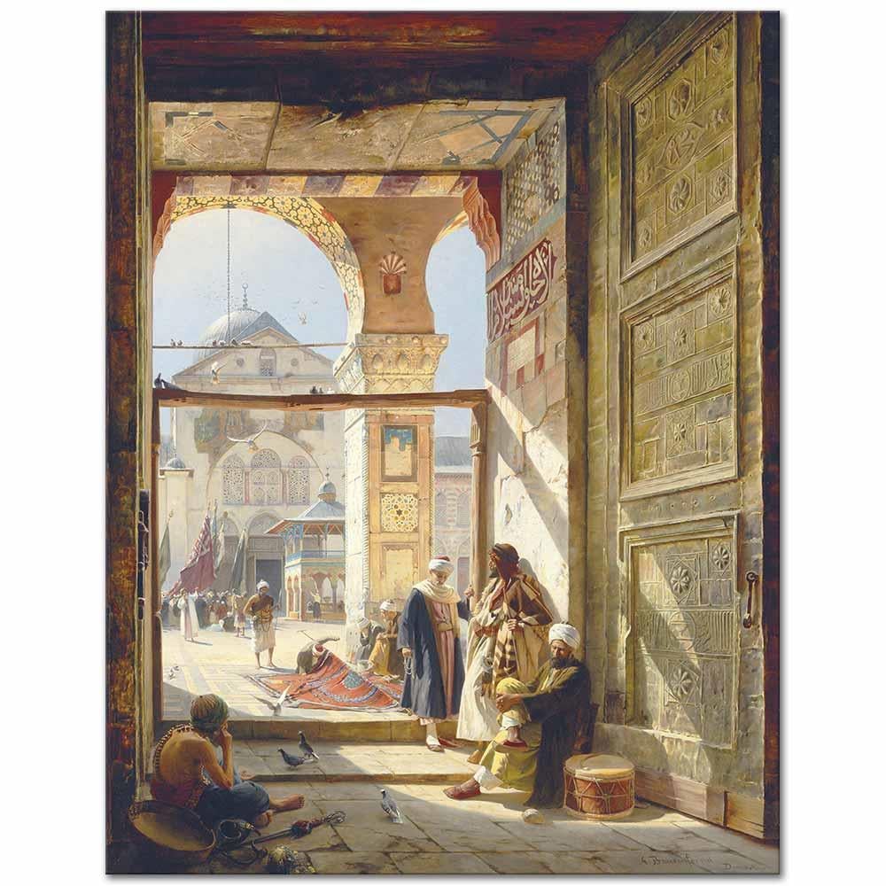 Gustav Bauernfeind Emevi Cami Şam Kanvas Tablo