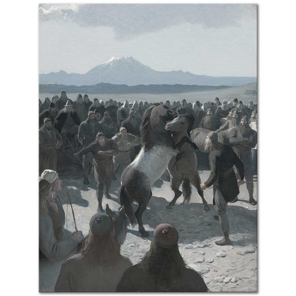 August Malmström At Döğüşü Kanvas Tablo
