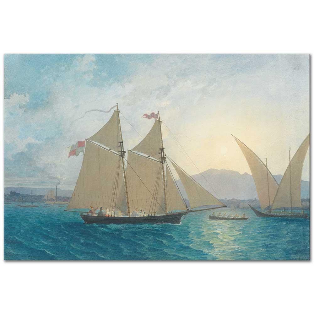 Francis Danby Cenevre Gölü'nde 'La Sorciére' Lansmanı Kanvas Tablo