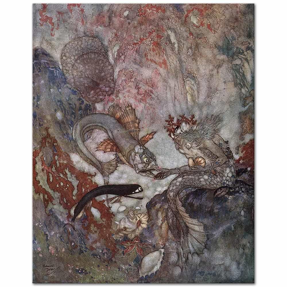 Edmund Dulac Küçük Deniz Kızı ve Kral Kanvas Tablo