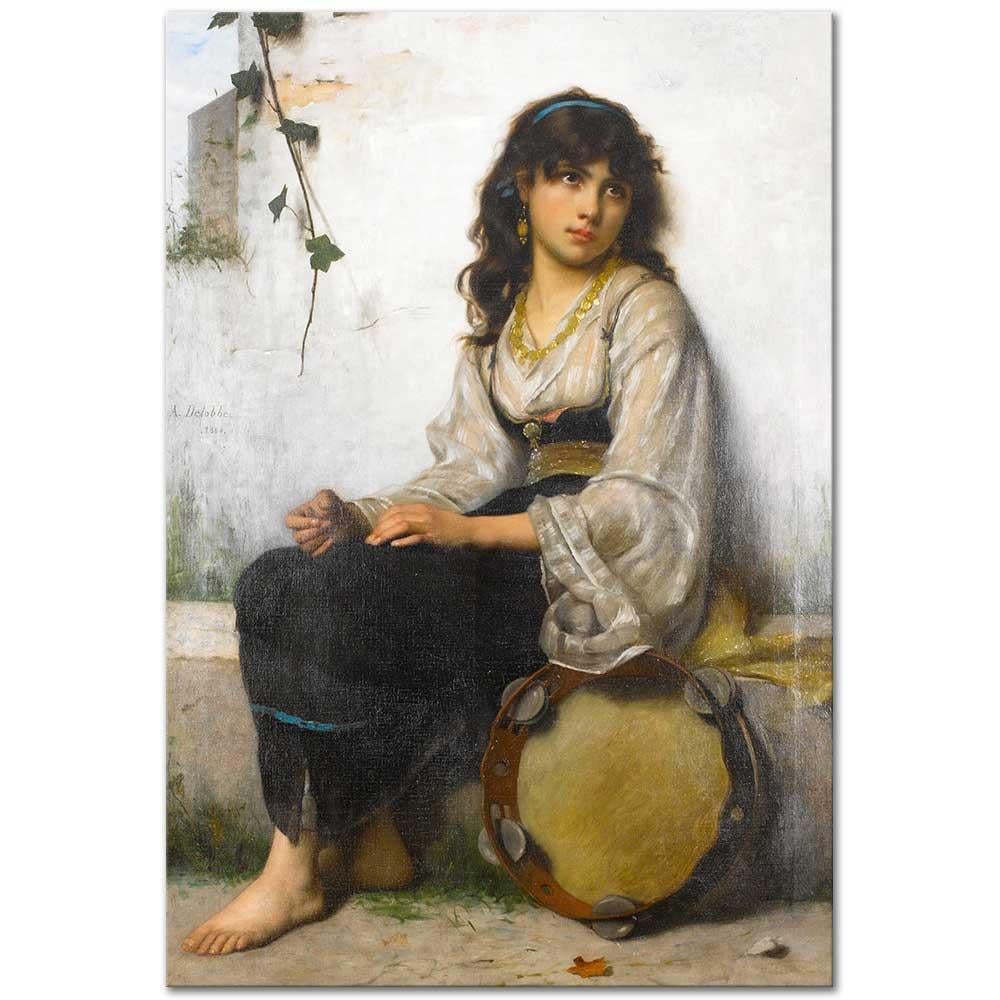 François Alfred Delobbe Küçük Defçi Kız Kanvas Tablo