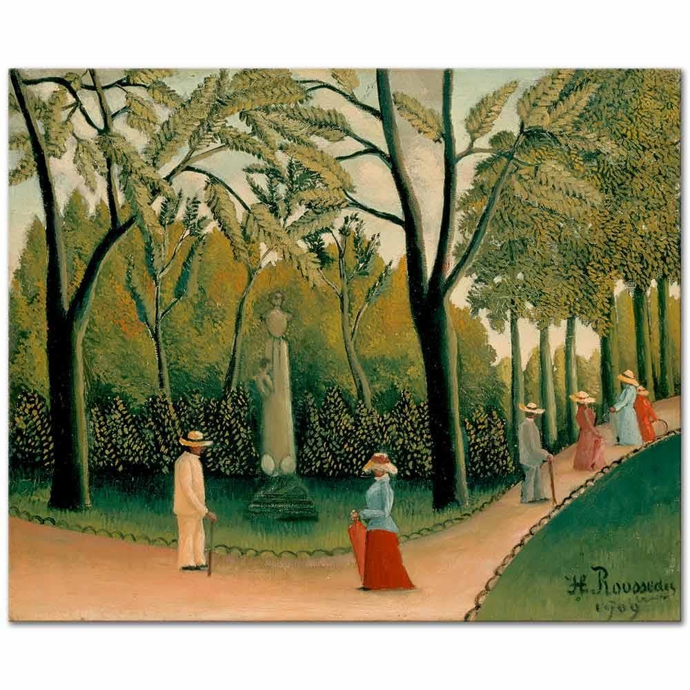 Henri Rousseau Luxembourg Parkında Chopin Heykeli Kanvas Tablo