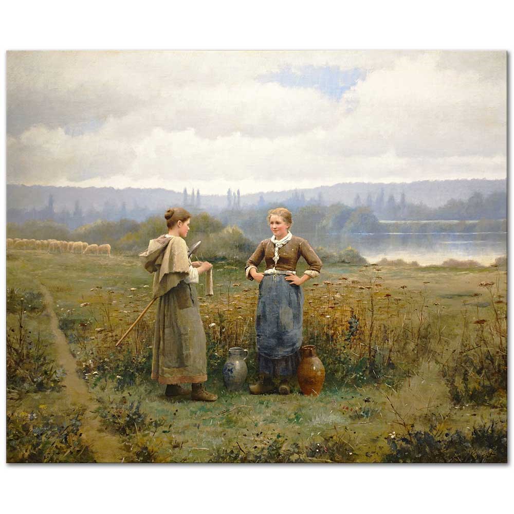 Daniel Ridgway Knight Sohbet Kanvas Tablo