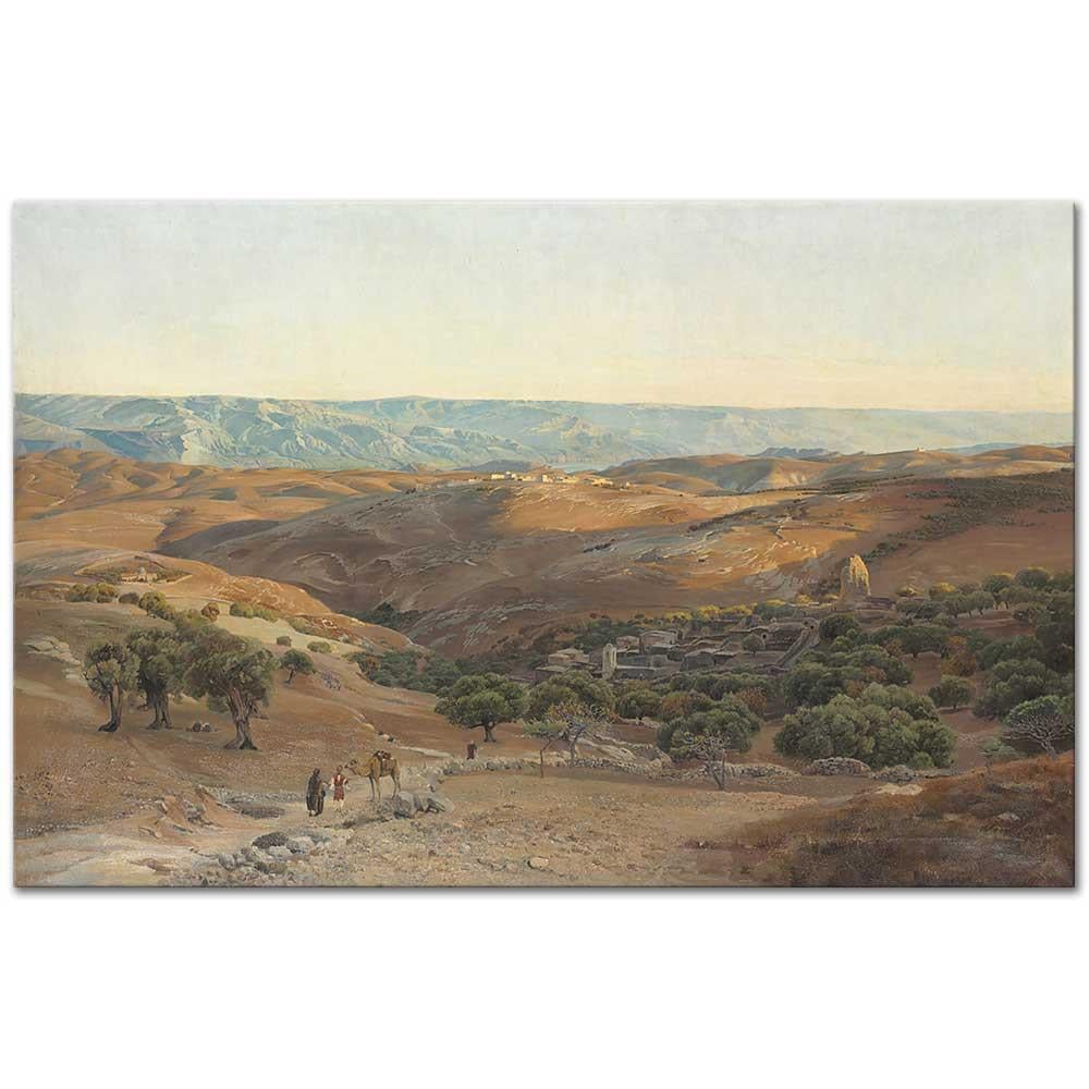 Gustav Bauernfeind Bethany'den Maob Dağları Kanvas Tablo