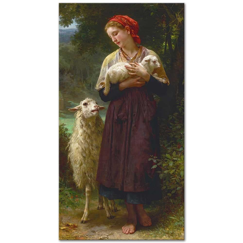 William Adolphe Bouguereau Yeni Doğan Kuzu Kanvas Tablo
