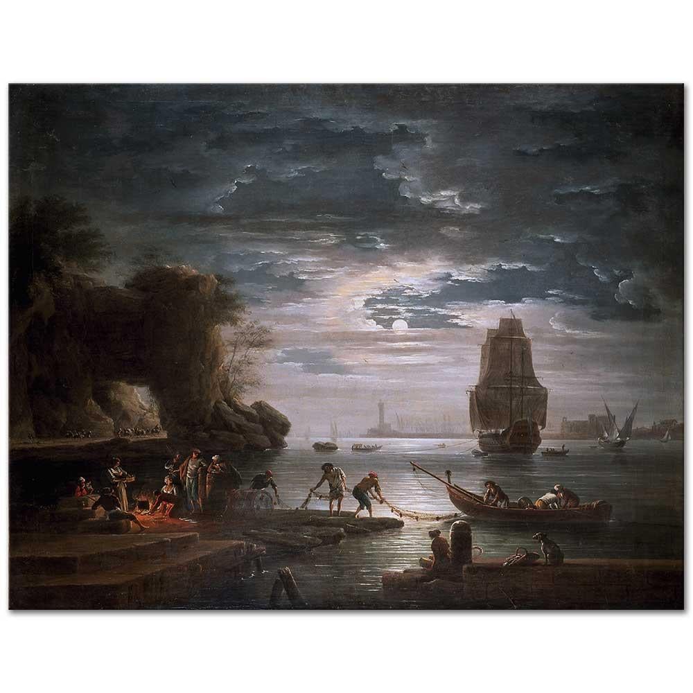 Claude Joseph Vernet Gece Kanvas Tablo