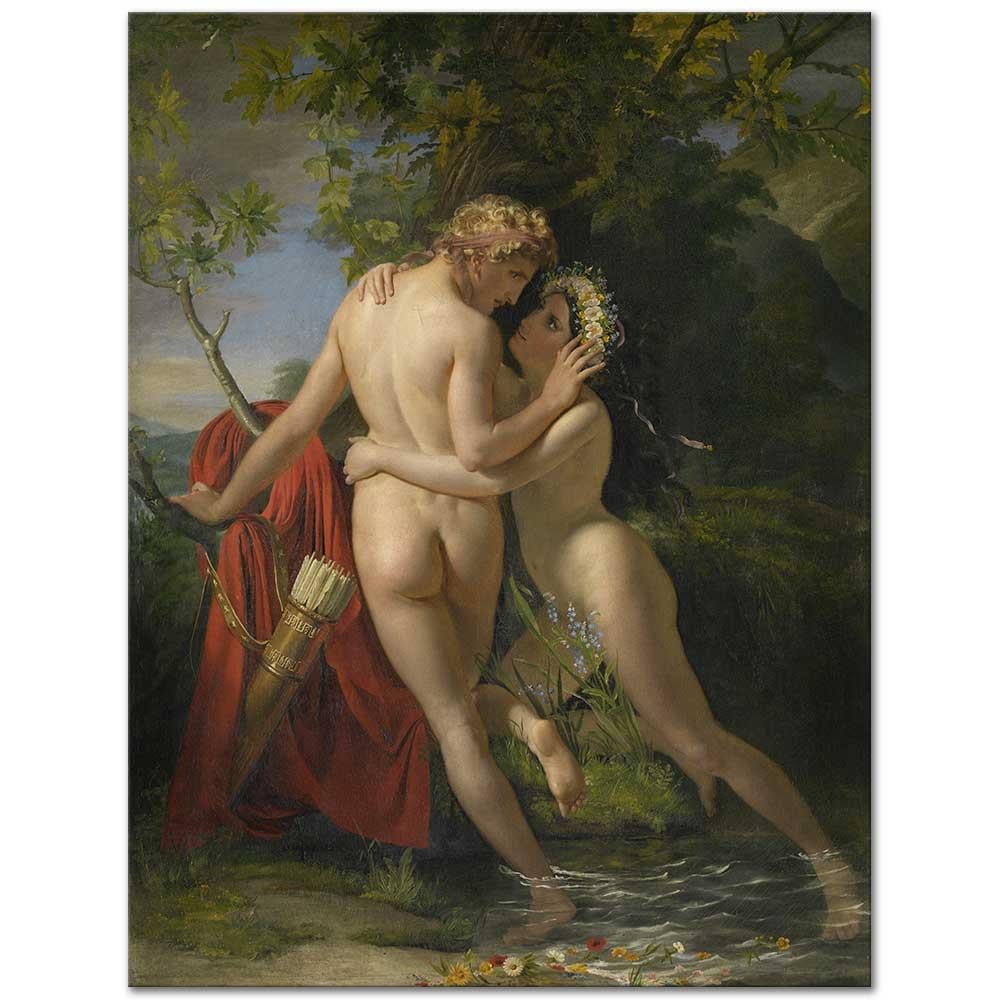 François-Joseph Navez Salmacis ve Hermaphroditus Kanvas Tablo