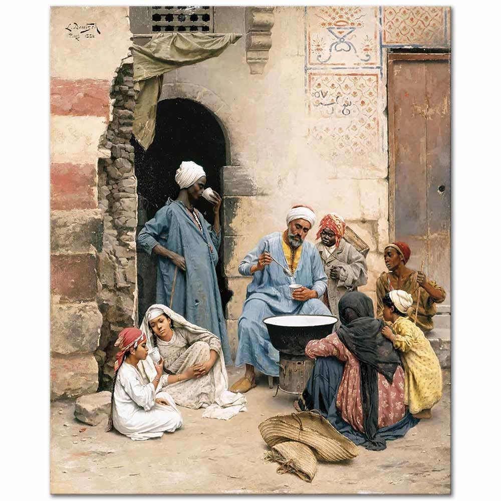 Ludwig Deutsch Sahlep Satıcısı Kahire Kanvas Tablo