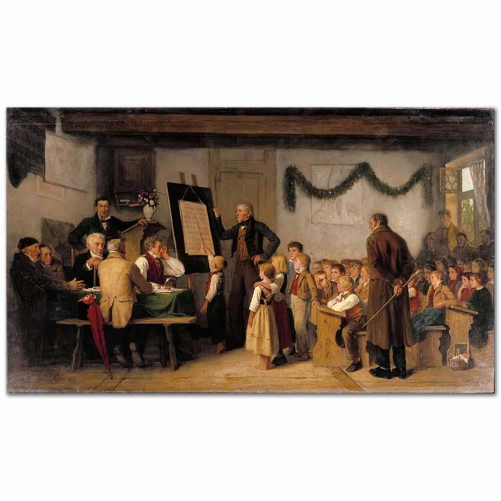 Albert Anker Okul Sınavı Kanvas Tablo