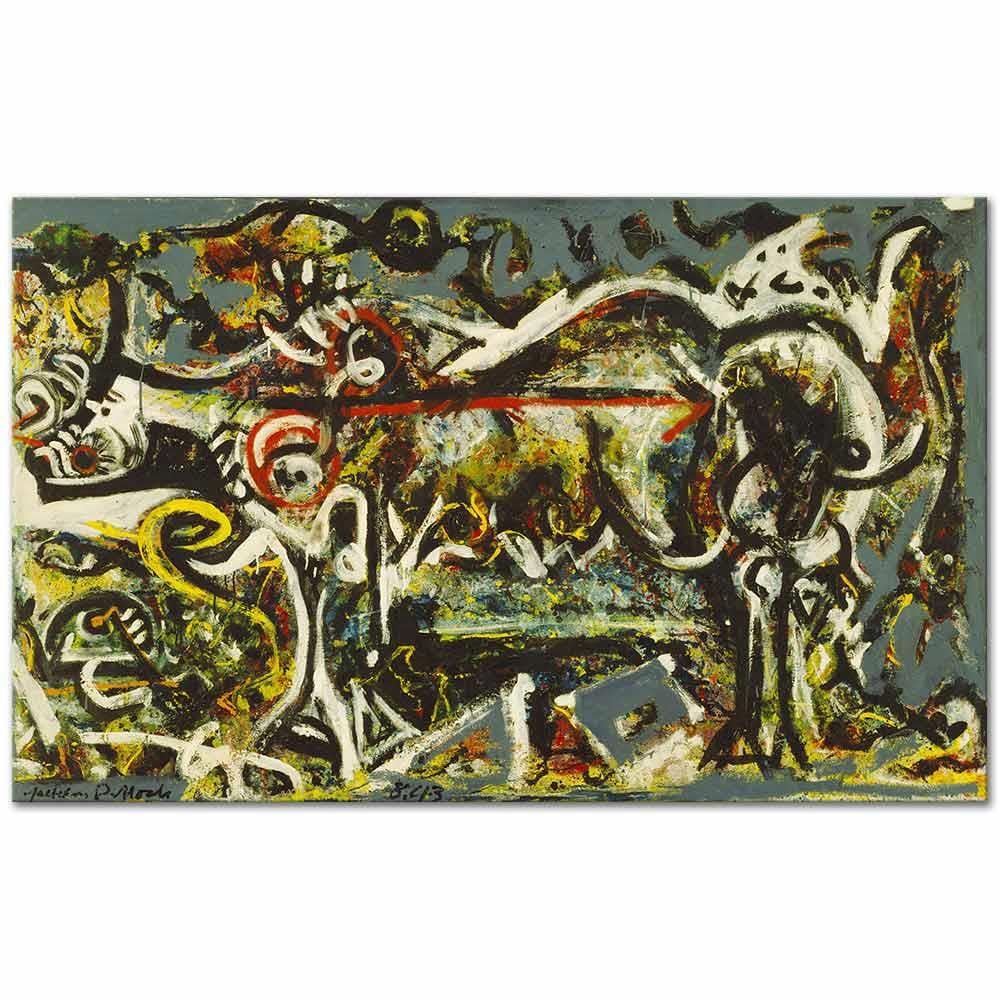 Jackson Pollock Dişi Kurt Kanvas Tablo