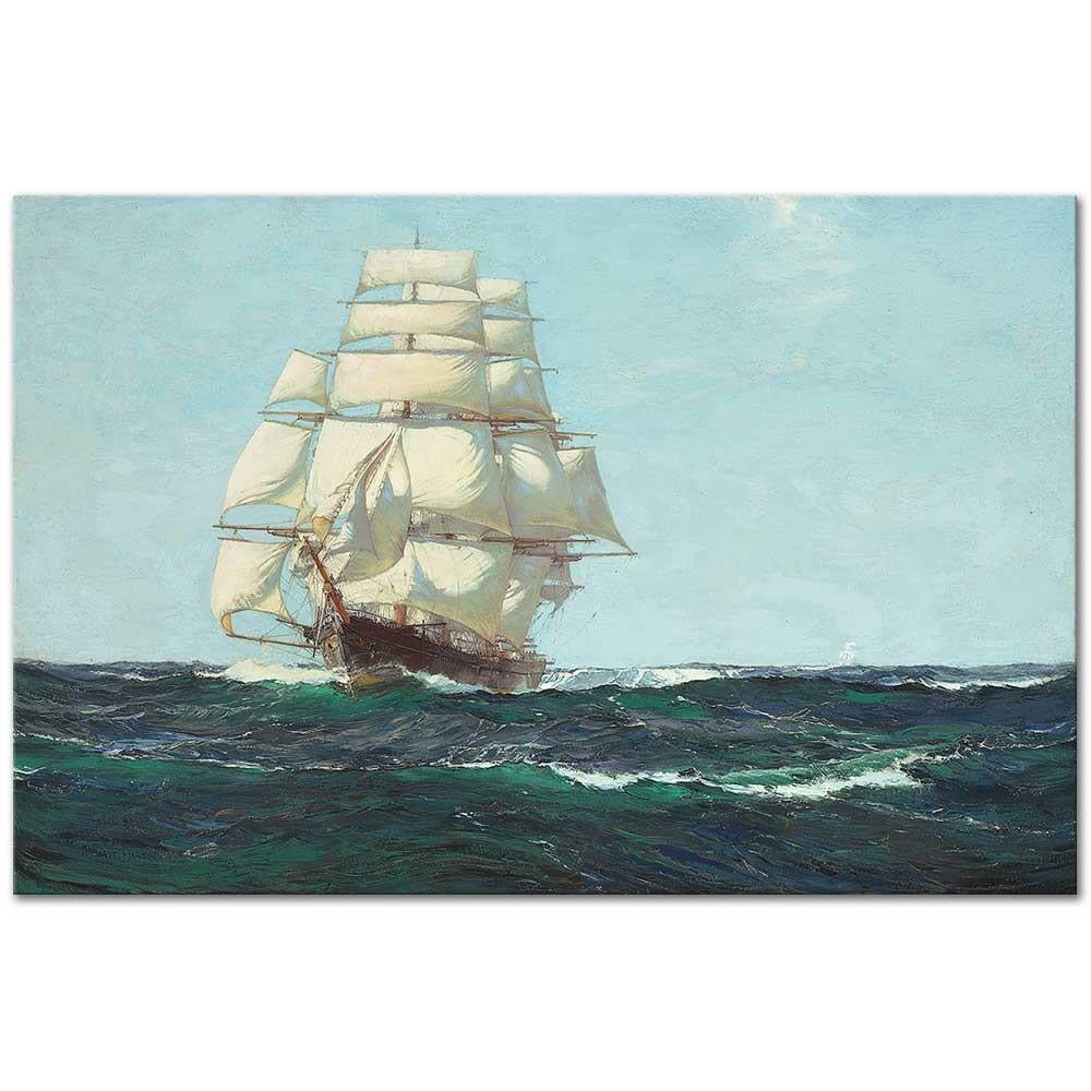 Montague Dawson Deniz Kabuğu Gemisinin Işığı Kanvas Tablo