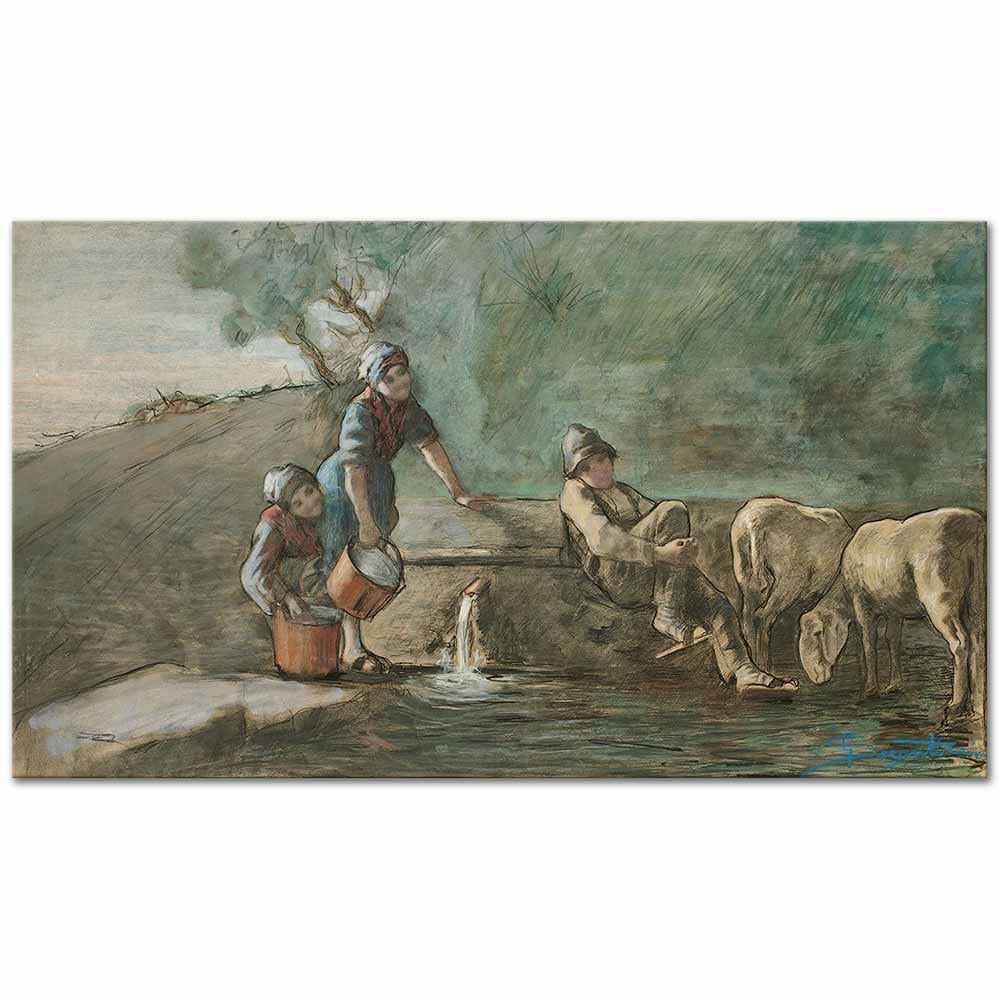 Giovanni Segantini Çobanın Aşkı Kanvas Tablo