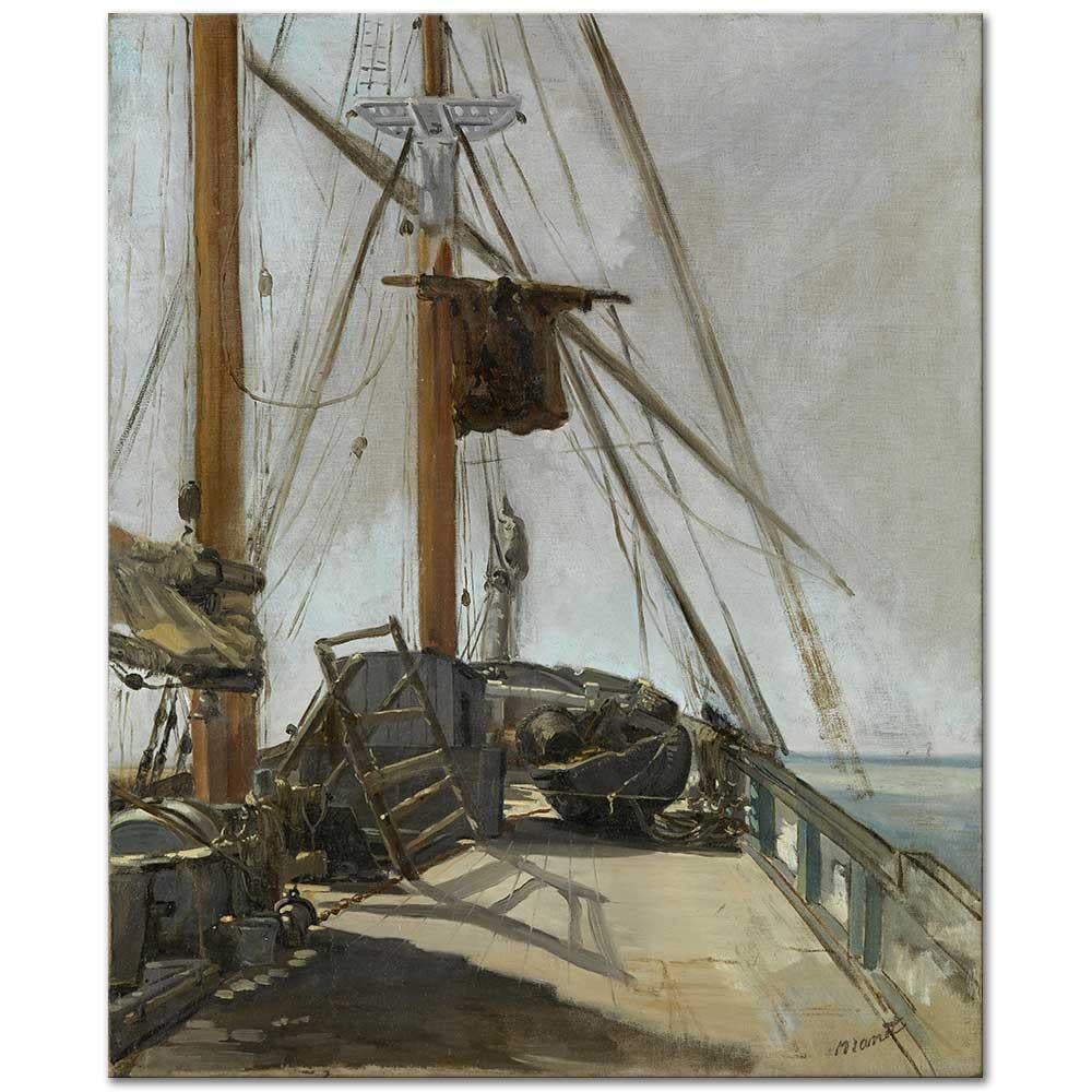 Edouard Manet Gemi Güvertesi Kanvas Tablo