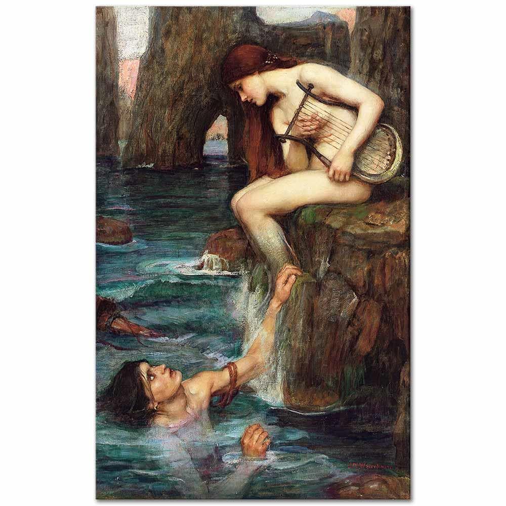 John William Waterhouse Siren Kanvas Tablo