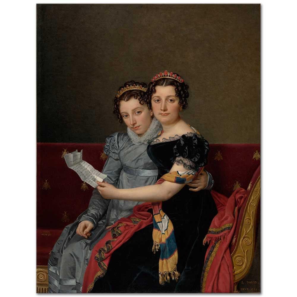 Jacques Louis David Zénaïde ve Charlotte Bonaparte Kardeşler Kanvas Tablo