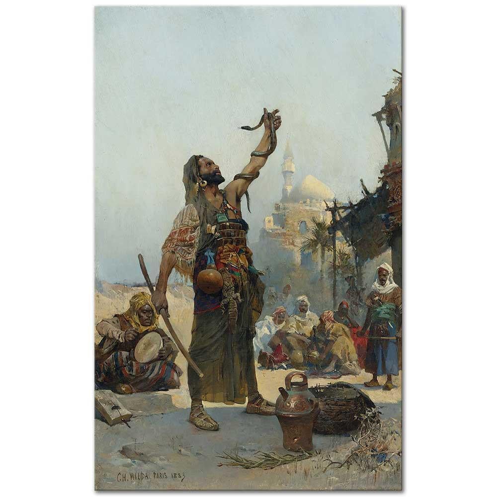 Charles Wilda Yılan Oynatıcısı Kanvas Tablo
