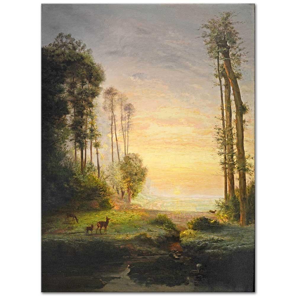 Antoine Chintreuil Çiğ İçen Güneş Kanvas Tablo