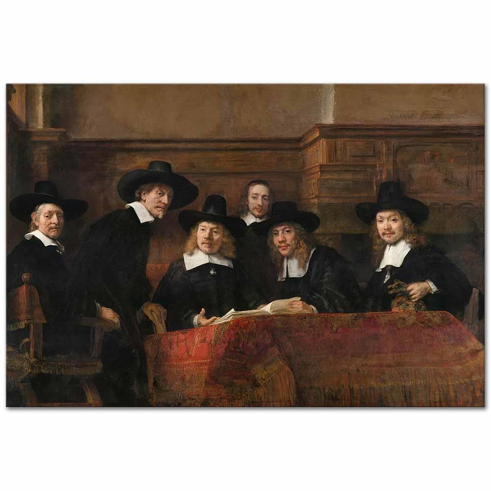 Rembrandt van Rijn Amsterdam Manifaturacılar Birliği Üyeleri Kanvas Tablo