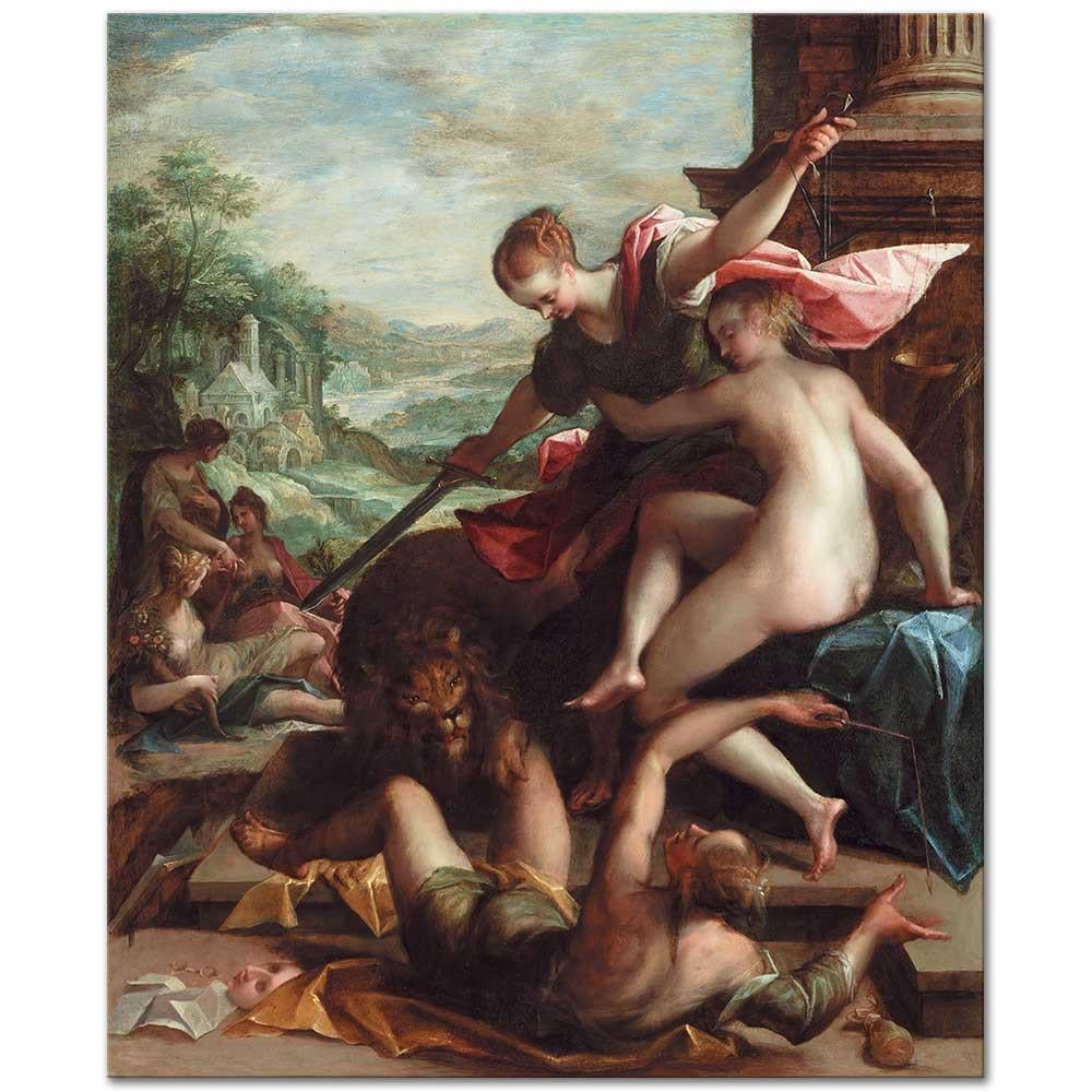 Hans von Aachen Adaletin Yardımı ile Hakikatin Zaferi Kanvas Tablo