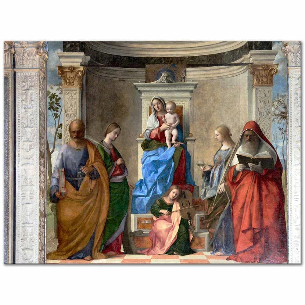 Giovanni Bellini Kutsal Sohbet Kanvas Tablo