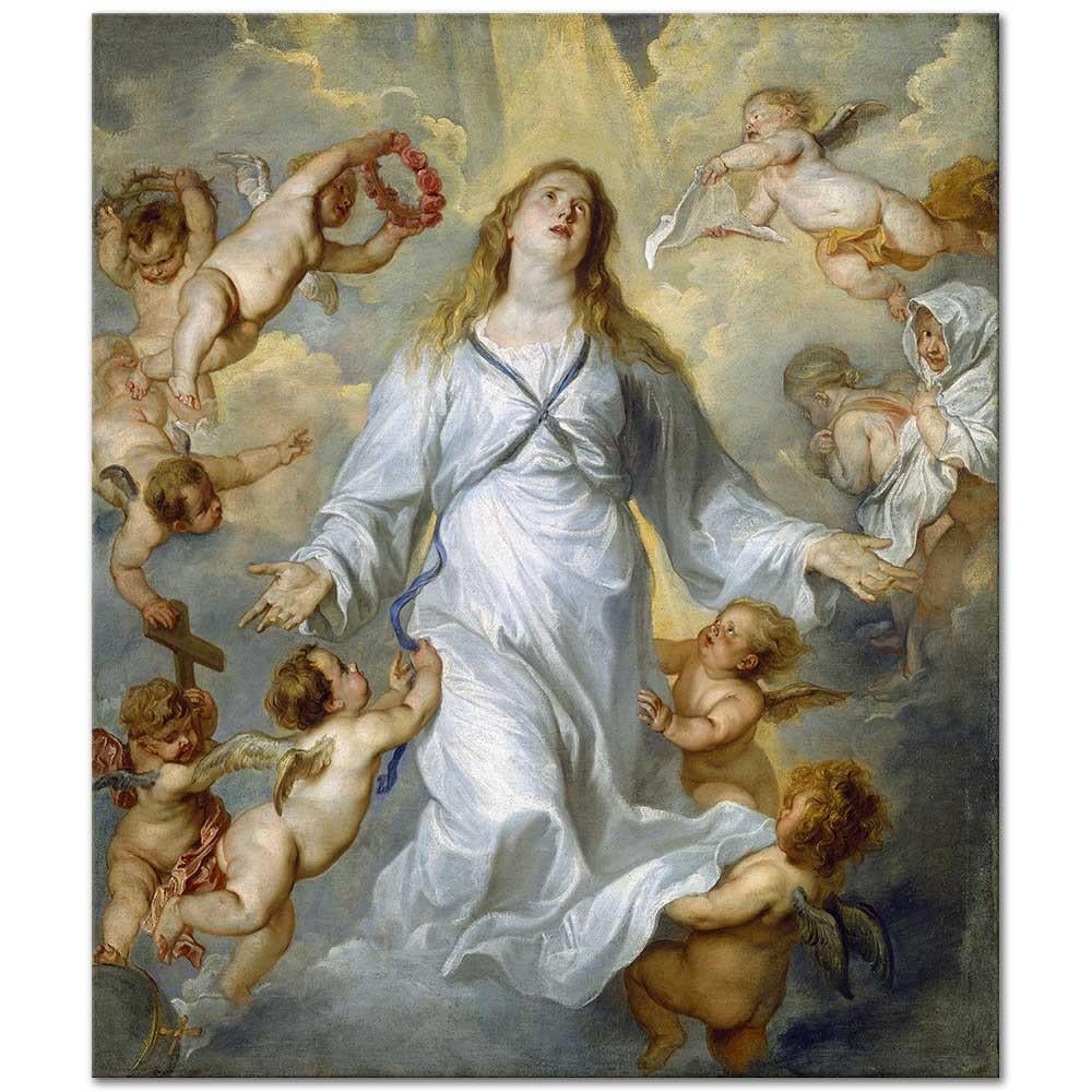 Anthony van Dyck Şefaatçi Olarak Bakire Kanvas Tablo